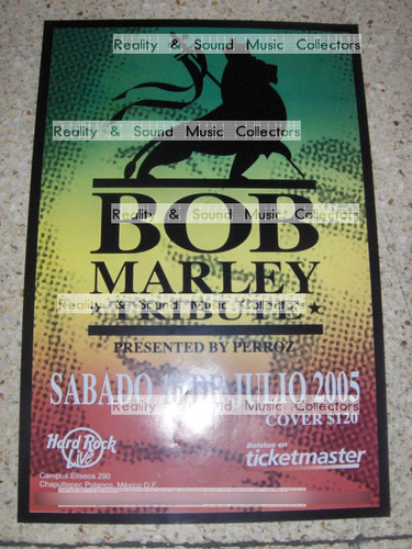 Bob Marley Tribute Hard Rock Poster De Coleccion