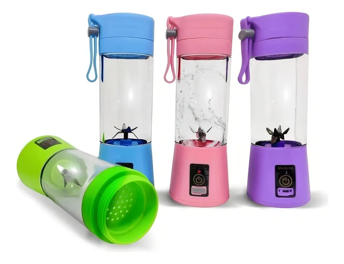 Mini Liquidificador Portátil Elétrico Recarregavel 6 Laminas Cor Vermelho