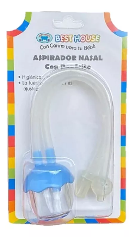 Aspirador Nasal Para Bebes Saca Mocos Con Deposito - Celeste