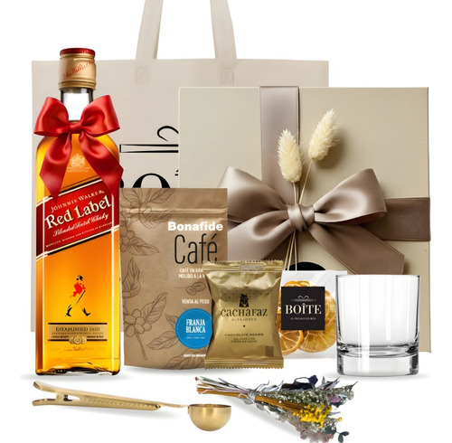 Regalo Caja Box Johnnie Walker Red Label + Café + Regalos