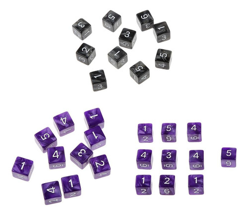 30pcs Six Sided D6 Rpg Party Games Dados Negro