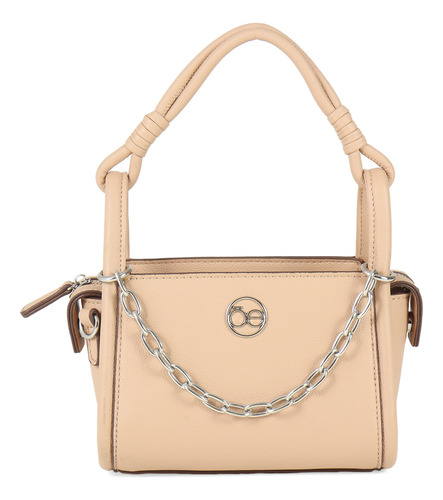 Bolsa Satchel Para Mujer Cloe Chica Cadena Decorativa Color Plateado