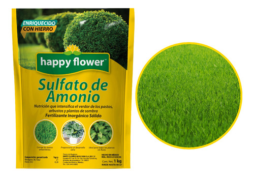 Sulfato De Amonio Happy Flower Para Jardín 1 Kg