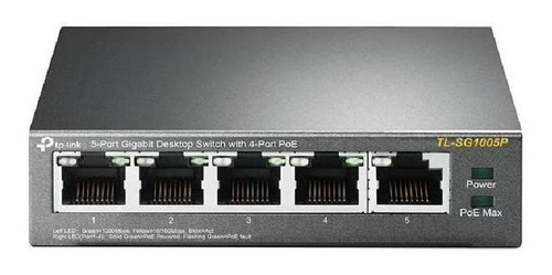 Imagen 2 de 5 de Switch 5 Puertos Gigabit Con 4 Puertos Poe Tp-link Tl-sg1005