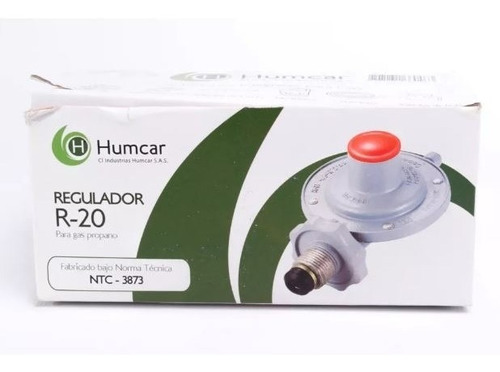 Imagen 3 de 4 de Regulador Humcar R20 Original Para Gas Propano 20-40 Libras