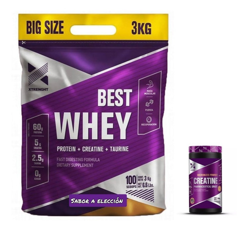 Best Whey Protein 3kg + Creatina Micronizada 250g - Xtrenght