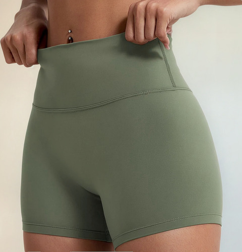 Shorts Deportivos Mujer Licra Corte Alto Ajuste Perfecto Gym