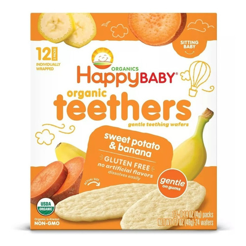 Happy Baby Teethers Camote-plátano Pack De 3 Cajas Importado