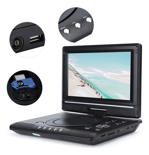 Reproductor De Dvd Móvil Portátil De 9,8 Pulgadas, Mini Tele