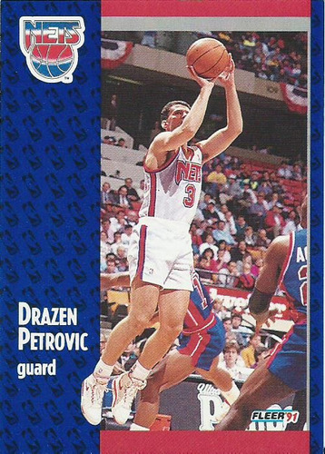 Barajita Drazen Petrovic Fleer 1991 #134 Nets