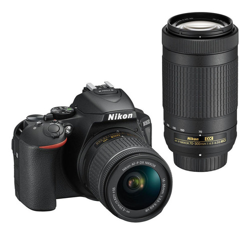 Imagen 1 de 7 de Nikon Kit D5600 + lente AF-P DX 18-55mm VR + lente AF-P DX 70-300mm DSLR color negro