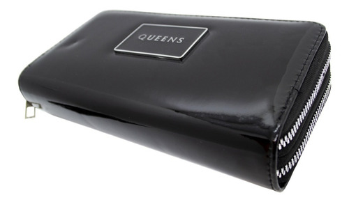 Queens Billetera Mujer Cuero Sintético Urbana Qw09 2z Negro