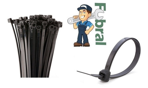 Imagen 1 de 4 de Precintos Negros 7.2 X370mm Paquete De 100pzs Fubral