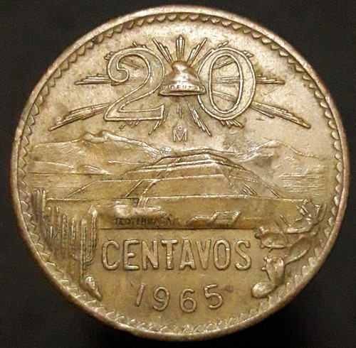 Moneda México 20 Centavos 1965 