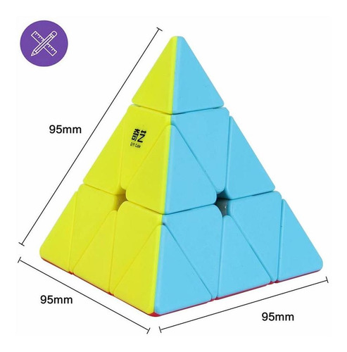 Roxenda Pirámide Cubo De La Velocidad, 3x3x3 Qiyi Qiming Pir