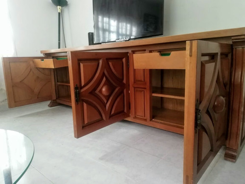 Elegante Bufetero, Bufetera, Trinchador De Madera Caoba. (Usado)