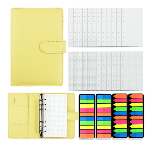 Carpeta Planner A6+notas Adhesivas Fluorescentes