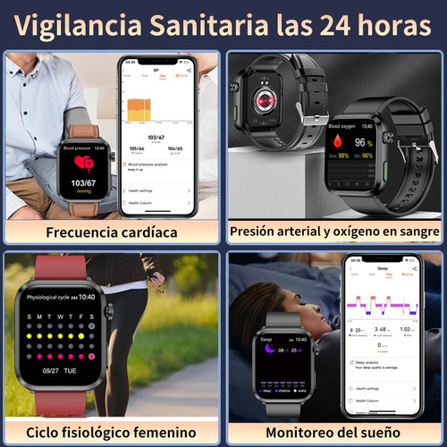 Nivel Médico Reloj Inteligente Hombre Glucemia Smartwatch
