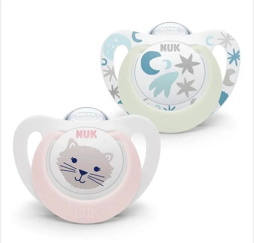 Chupetes Nuk Star Day & Night X2 Anatómico Brilla Luminoso