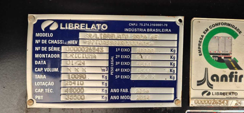 Graneleira Librelato 2024 13.50mt. 1.80alt. 4 Eixos 9e18