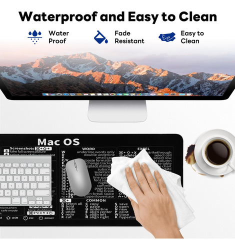 Alfombrilla De Computadora Para Mac Mouse Con Atajos Para