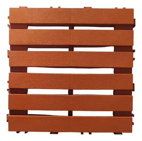 Kit 17 Deck Madeira Plástico Encaixe Modular Varanda Marrom-claro