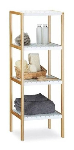 Organizador Estantería Bambú Repisa 4 Estantes Baño Cocina