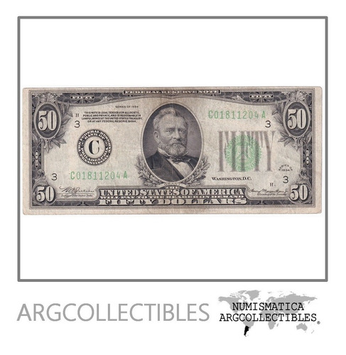Usa Billete 50 Dolares (philadelphia) 1934 C P-432dc Vf-