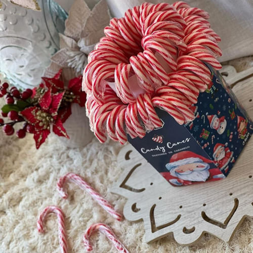 Bastones Navideños Caramelos Set X12 Unidades A Granel