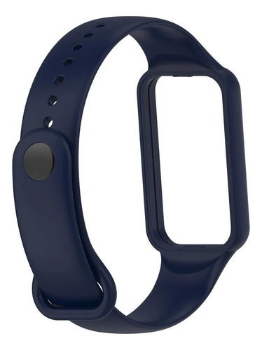 Pulseira Silicone Para Amazfit Band 7 + Película De Gel Cor Azul-escuro