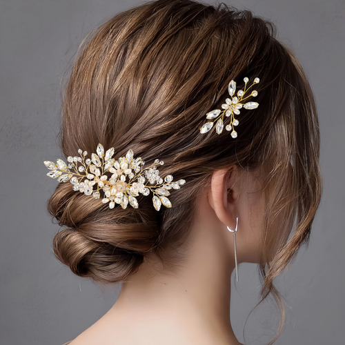 Tocado De Novia Peinetas Para El Cabello Accesorios Novia