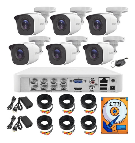 Kit Video Vigilancia Epcom 6 Cámaras 1080p 1tb