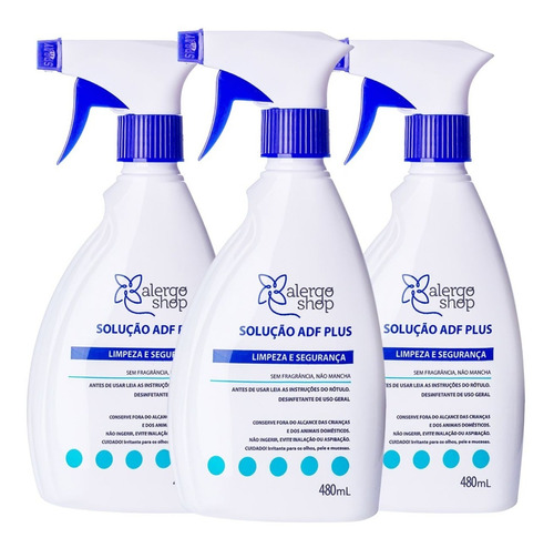 3 Acaricida Spray Anti Acaro E Fungos Solução Adf Alergoshop
