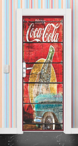 Adesivo Parede Porta Coca Cola Antigo Vintage Retrô 82x215cm