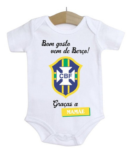 Roupa De Bebê Brasil Futebol Seleção Brasileira Brasil E55