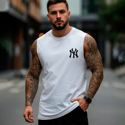 Camiseta Regata Oversized Masculina Algodão Streetwear