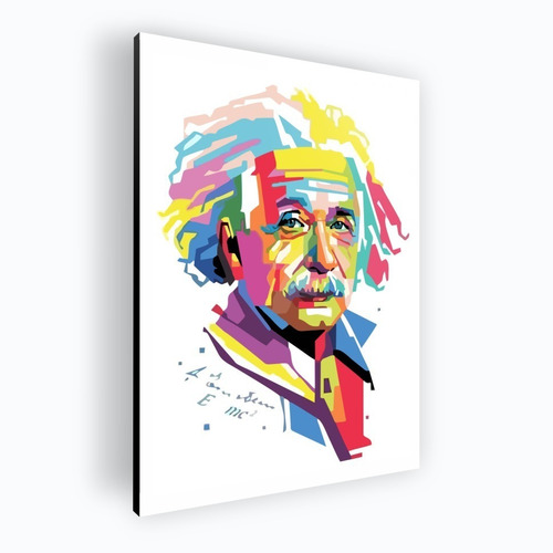 Cuadro  Moderno Mural Poster Albert Einstein 42x60 Mdf