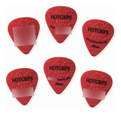 Pickworld Hg6d-1 Hotgrip .50mm Red Delrin Guitar Pick, Pack Color Rojo