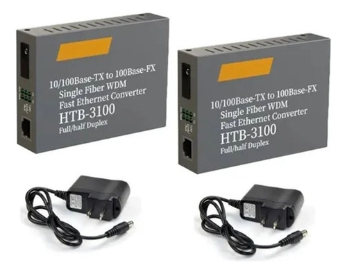 1 Par De Conversores De Mídia Fibra Htb-3100a/b 25 Kilometro