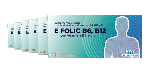 E Folic B6 B12- 6 Cajas X30 Comprimidos C/u -180 Comprimidos