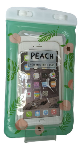 Funda Impermeable Sumergible 7'' Transparente Con Correa Turquesa