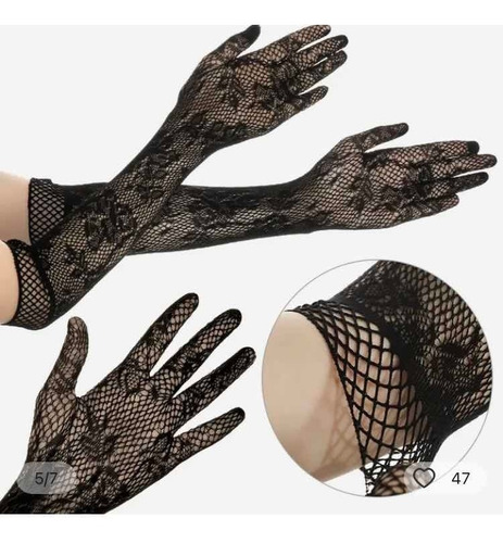 Guantes Góticos Sexys De Encaje Hasta El Codo Guante