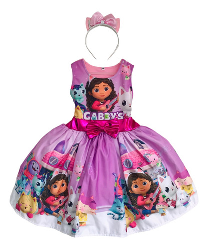 Vestidos Disfraz Bebé Niña Casa De Gaby Gabby Dollhouse Fiesta Cumpleaños Estampado