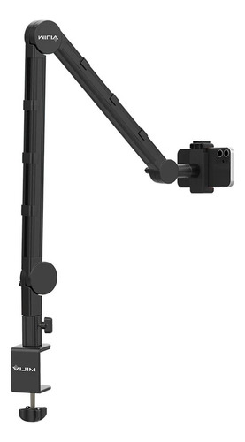 Braço Suporte Pedestal De Mesa Articulado Microfones Ls25 Cor Preto