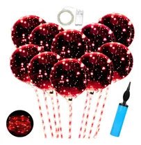 Comprar 10 Globos Burbuja Cristal Led Luminoso Palitos Inflador Deco