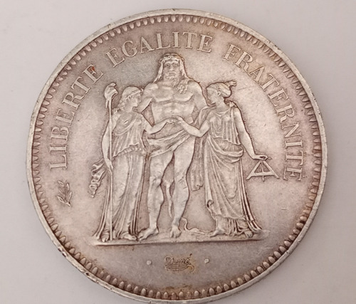 Moneda Francia 50 Francs Plata 1975 N483