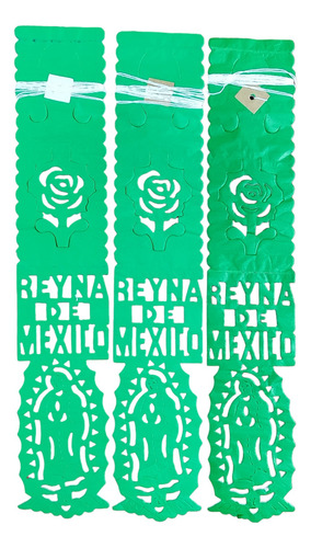 Papel Picado - 10 Festones Virgen De Guadalupe- Tricolor