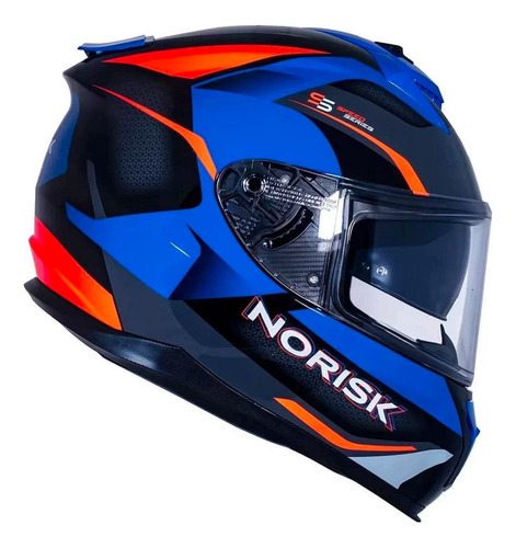 Capacete Norisk Strada Drive Blue Orange Grey