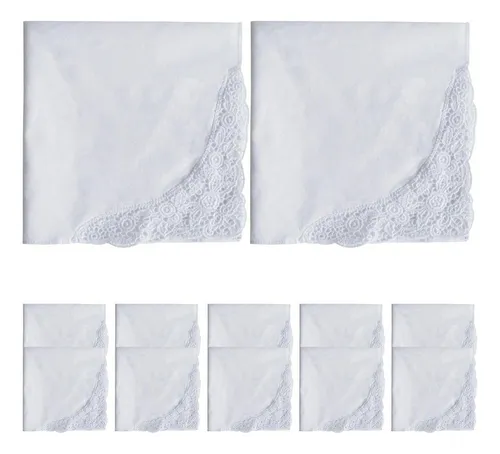 comprar 12 Pañuelos Blancos Para Boda, Pañuelos De Algodón Para