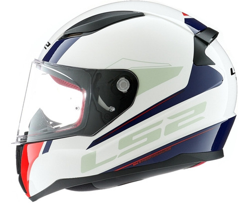 Casco Moto Dama 353 Rapid Driveway Blanco Azul Ls2